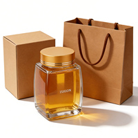 Frasco de Vidrio Transparente de Alta Calidad, Vacío, de 200ml, 300ml, 350ml, para Miel, con Cuello Roscado, para Alimentos