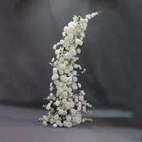 Composition florale artificielle blanche et verte pour arche de mariage, décoration de mariage, arrangement floral pour banquet de mariage