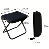 Mini chaise de camping pliable moderne, structure en fer, tissu polyester - Légère, portable, pour cuisine extérieure, salon, salle à manger, jardin