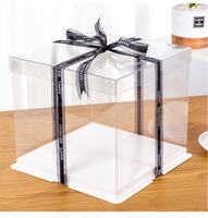 Vente en gros de boîtes à gâteaux transparentes en PET de 10 pouces, boîtes en plastique transparentes pour la présentation de gâteaux, contenants d'emballage prêts à être expédiés