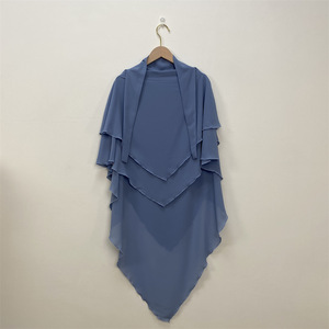 Hot Selling Two <strong>Layers</strong> Chiffon Hijab <strong>Collection</strong> Muslim Women Long Solid Color Head Scarves - Product Image 4