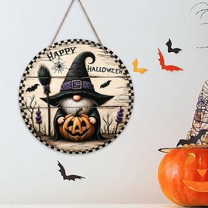 Adorno colgante de madera para puerta, decoración de Halloween transfronteriza, para festival de calabazas, accesorio para escena de fiesta - Product Image 3