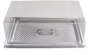 Boîtes à gâteaux en plastique PLA, tailles personnalisées, couvercle rectangulaire biodégradable, Base transparente, emballage alimentaire, conteneur d'emballage