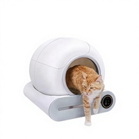 Litière Intelligente pour Grandes Chats : Toilette Automatique avec Nettoyage Électrique, Contrôle à Distance par IA, en Plastique ABS Circulaire