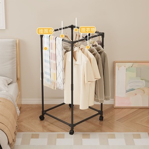 Perchero Metálico Cuadrangular con Ruedas para Ropa, Soporte para Prendas para el Hogar, Dormitorio, Hotel, Optimiza el Espacio del Armario - Product Image 5