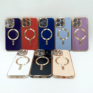 Mạ điện mạ Mag chống sốc an toàn <span class=keywords><strong>t</strong></span>ừ di động Bìa nam châm điện thoại sang trọng trường hợp đối với <span class=keywords><strong>iPhone</strong></span> 16 15 14 11 Pro Max - Product Image 3