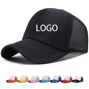 Di alta qualità stampa personalizzata ricamo Logo bicolore 5 pannello bianco in espanso maglia Gorras cappello da camionista cappello da Baseball