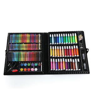 Ensemble de peinture pour enfants pratique à ranger, crayons de couleur à l'eau, crayons de cire, pastels à l'huile, fournitures artistiques, boîte cadeau, logo personnalisé, stylo aquarelle - Product Image 1