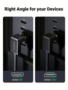 UGREEN-Cable de ángulo recto 4K de 90 grados, cable de alta velocidad, ángulo hacia abajo, cable de 2,0, cable de alta velocidad, ángulo recto, - Product Image 5