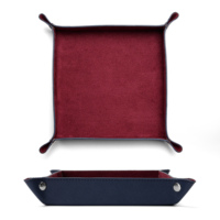 Plateau de rangement pliable en cuir multi-usages de qualité supérieure pour voiture, bureau, maison, hôtel, présentoir de clés, téléphones et bijoux
