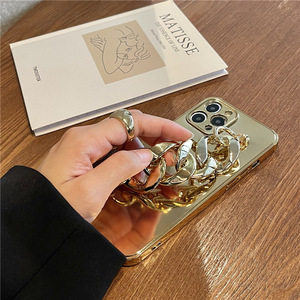 <span class=keywords><strong>2022</strong></span>แฟชั่นผู้หญิงหรูหราชุบทองสายคล้องข้อมือกรณีโทรศัพท์สำหรับ iPhone 13 12 11 Pro Max X XS XR 7 8 Plus - Product Image 6