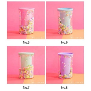Portapenne Creativo Rotondo Quadrato Colorato Carino in Plastica Acrilica Trasparente <span class=keywords><strong>Rosa</strong></span> - Product Image 6