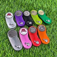 Outil de réparation de divots de golf en acier inoxydable et alliage de zinc, avec manche en aluminium, marqueur de balle, design de fourche pliable, style sportif