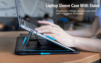 Vente en gros Housse en cuir PU 4 en 1 personnalisée Poignée Stander Sacoche pour ordinateur portable pour Macbook