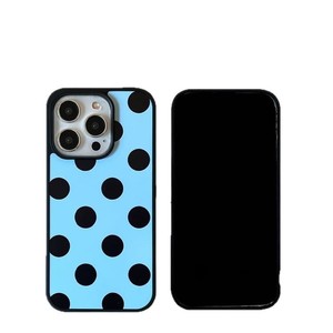 เคสโทรศัพท์ลายจุดสีน้ำเงินดำสไตล์เกาหลี สำหรับ iPhone 17 Pro Max 16 15 14  แบบน่ารักสำหรับสาวๆ ป้องกันการกระแทก - Product Image 4