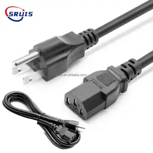 16awg 18AWG Power Cable Iec320 North America Cord Spt-2 1-15p Us Plug To Iec C7 Power Cords