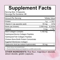 Collagène Bio-peptides Multi-sources sans OGM, nourri à l'herbe, avec Biotine, Vitamine C et Acide Hyaluronique pour l'éclaircissement de la peau (OEM/ODM)