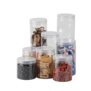 Transparent <b>Plastic</b> Food Jars 65mm Diameter Cylinder PET Airtight For Storage And <b>Packaging</b> - Product Image 3