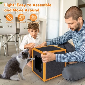 Multifuncional <span class=keywords><strong>DIY</strong></span> montar gato casa mascota escondite Casa de juego Torre condominio interactivo gato nido cama - Product Image 4