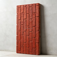 Panneaux muraux en pierre rouge en polyuréthane imperméable, style rustique rétro, carreaux décoratifs pour hôtels et devantures de magasins