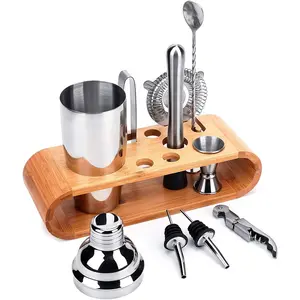 Cocktail Shaker Set 550 Ml Cocktail Set Kit With Stand Perfect Bartending Kit Housewarming Gift