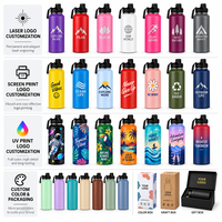 Bouteille d'eau sport personnalisée 12oz 16oz 18oz 22oz 25oz 32oz 40oz 64oz à large ouverture en acier inoxydable isolé OEM