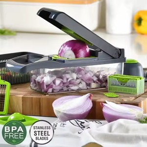 Cortador manual de patatas tipo mandolina 16 en 1, prensa de ajo, cortador de verduras para ensaladas, picador de verduras, rallador - Product Image 3