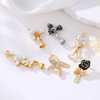 Boucle de connexion plaquée or 14 carats, motif papillon Gardenia, style luxe léger, pour colliers et bracelets, accessoire de bijouterie DIY