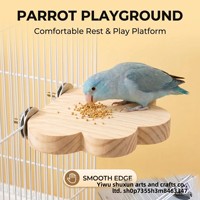 Support pour oiseaux en bois massif de pin avec design anti-évasion, non toxique et sûr, facile à installer pour perchoir, jouer et se reposer aux perroquets