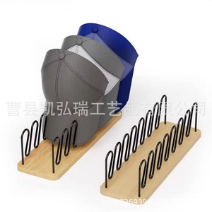 Wooden <b>hat</b> rack for wardrobe organization and storage of baseball caps and other <b>hats</b>. - Product Image 2