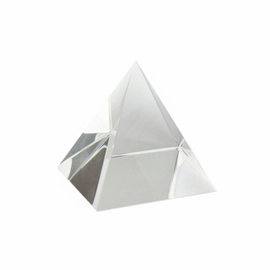Piramide di Cristallo in Vetro 80x80x80 mm, Ornamento Decorativo Trasparente per Esposizione Domestica - Product Image 2