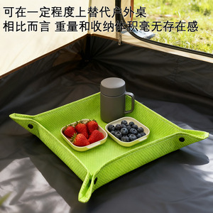 Lightweight Outdoor Folding Tray <b>Storage</b> <b>Box</b> Square Waterproof Wear Resistant <b>Camping</b> Cushion Multi Functional Green - Product Image 4