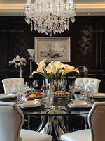 Service de design d'intérieur de villa de luxe sur mesure, solution de mobilier pour salon de style classique, fournisseur de solutions d'aménagement tout-en-un