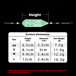 Cesta ajustable para cebo de pesca, alimentador tipo cohete, soporte para señuelos de pesca en barco y pesca en roca, con eslabón giratorio y gránulos luminosos. - Product Image 6
