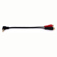 90 degrés à Angle Droit 3.5mm (Mini) 1/8 "TRS Stéréo Mâle à Double Femelle Prise RCA Câble Adaptateur
