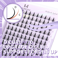 Kit d'extension de cils DIY naturels faits à la main, faux cils en éventail D Curl 10-18mm, grappes individuelles grande capacité, vente en gros