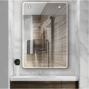 Frameless Bathroom <b>Mirror</b>, <b>Bevelled</b> Modern Rectangle Wall Mounted <b>Mirror</b> with Polished <b>Edge</b>, Hangs Horizontal Or Vertical - Product Image 1