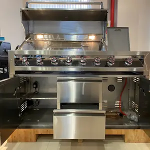 Protezione solare esterna impermeabile armadi da cucina con frigo barbecue in acciaio inox 304 cucina