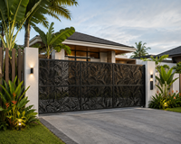 Paneles de Cerca de Privacidad de Aluminio Cortados con Láser, Decorativos y Personalizados, de 6 Pies, con Recubrimiento en Polvo, Resistentes al Óxido, Modernos, para Jardín Residencial