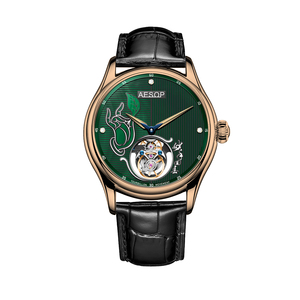 โรงงาน OEM/ODM นาฬิกาข้อมือผู้ชายแบบกลไก Tourbillon ดีไซน์ใหม่ล่าสุด ลวดลาย<span class=keywords><strong>พระพุทธ</strong></span>เจ้าหยิบดอกไม้ พร้อมพรายน้ำ กันน้ำ - Product Image 6