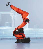 Robot industriel vertical multi-articulations à six axes léger de la série Cybertech de KUKA, répétabilité de 0,02 mm, IP54/IP67