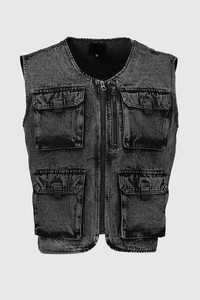 <span class=keywords><strong>Gilet</strong></span> <span class=keywords><strong>sans</strong></span> manches veste hommes vente en gros Multipocket Streetwear mode hommes utilitaire Denim <span class=keywords><strong>gilet</strong></span> - Product Image 4