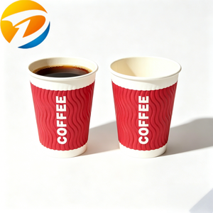 Tazze da Caffè Ecologiche Usa e Getta con Coperchio, Personalizzabili, a Doppia Parete in Carta Bond, 8oz 10oz 12oz 18oz, Prezzo all'Ingrosso - Product Image 1