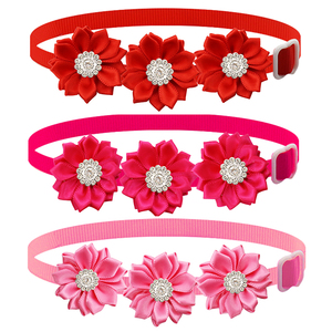 Collar <span class=keywords><strong>para</strong></span> Perro o Gato con 20 Colores, Diseño Floral con Pedrería, Lazo Decorativo, Ajustable, <span class=keywords><strong>para</strong></span> <span class=keywords><strong>Perros</strong></span> Pequeños y Medianos, Cachorros - Product Image 2