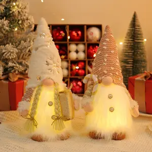 Bambola di natale gnomo elfo con luce a Led decorazioni natalizie per la casa natale natale natale Navidad di capodanno 2024 regali per bambini