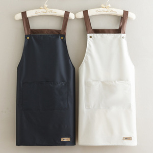 Cloud-Shaped Overalls <b>Apron</b> Waterproof Oilproof Kitchen Home Use Adult Unisex Solid Color With Straps Storage Pocket - Product Image 2