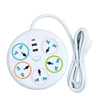 Multiprise industrielle personnalisable 2/3/5m universelle portable avec protection contre les surtensions et 4/5 ports USB 10A