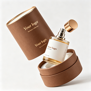 Boîte cylindrique en papier kraft premium, tube en papier personnalisé avec logo, emballage cadeau pour flacon de parfum ou cosmétique - Product Image 1