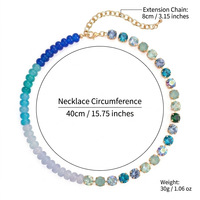 Collier artisanal en perles d'abaque aux couleurs bonbon, collier de perles basique tendance européen et américain, bijoux personnalisés en zircon