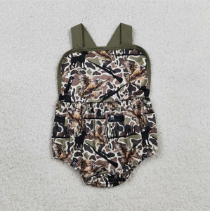 Rompers de camuflaje sureño con tirantes para bebés varones hermanos - Product Image 3
